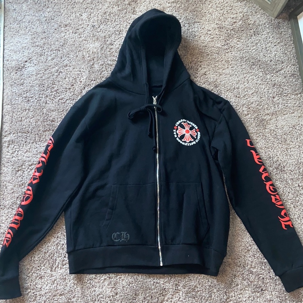 Chrome Hearts Made In Hollywood Plus Cross Zip Up Hoodie